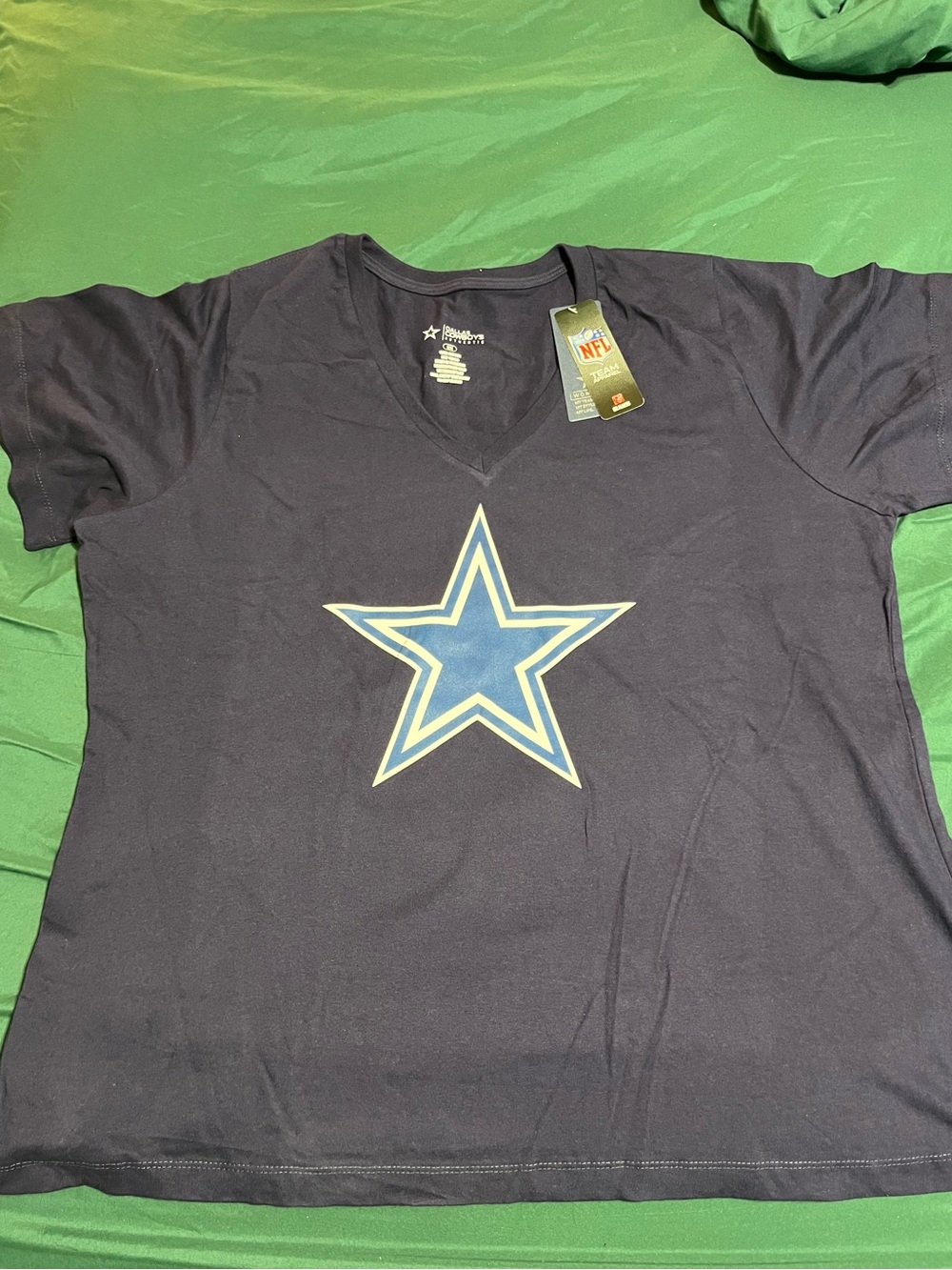 Team Apparel Navy V-Neck Tee with Blue and White Star